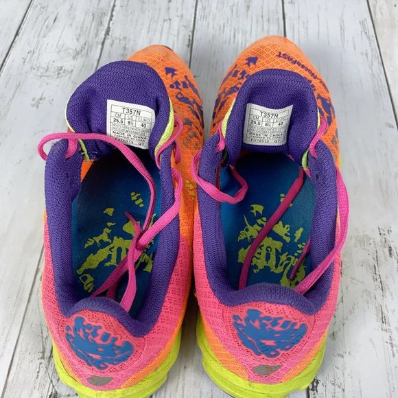 ASICS Gel Noosa Fast Neon Multicolor Orange Running Shoes T357N Sz 8.5 - Picture 10 of 10